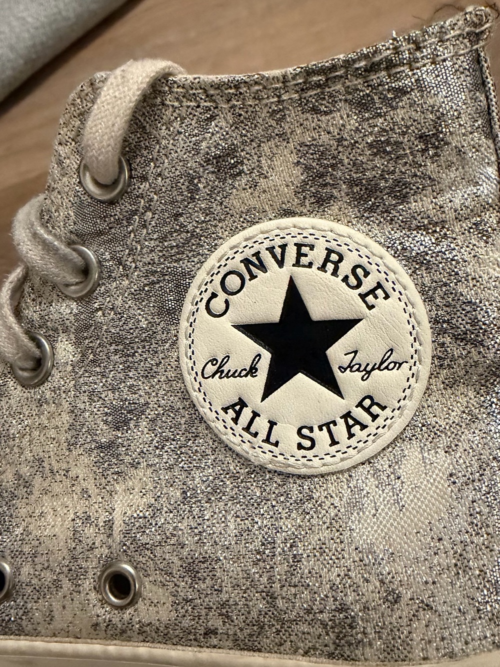 Converse Chuck Taylor Lift Hi Top Metallic Silver Sneakers Size 6.5